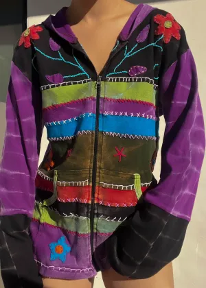 90's Patchwork Hoodie Jacket (XL)