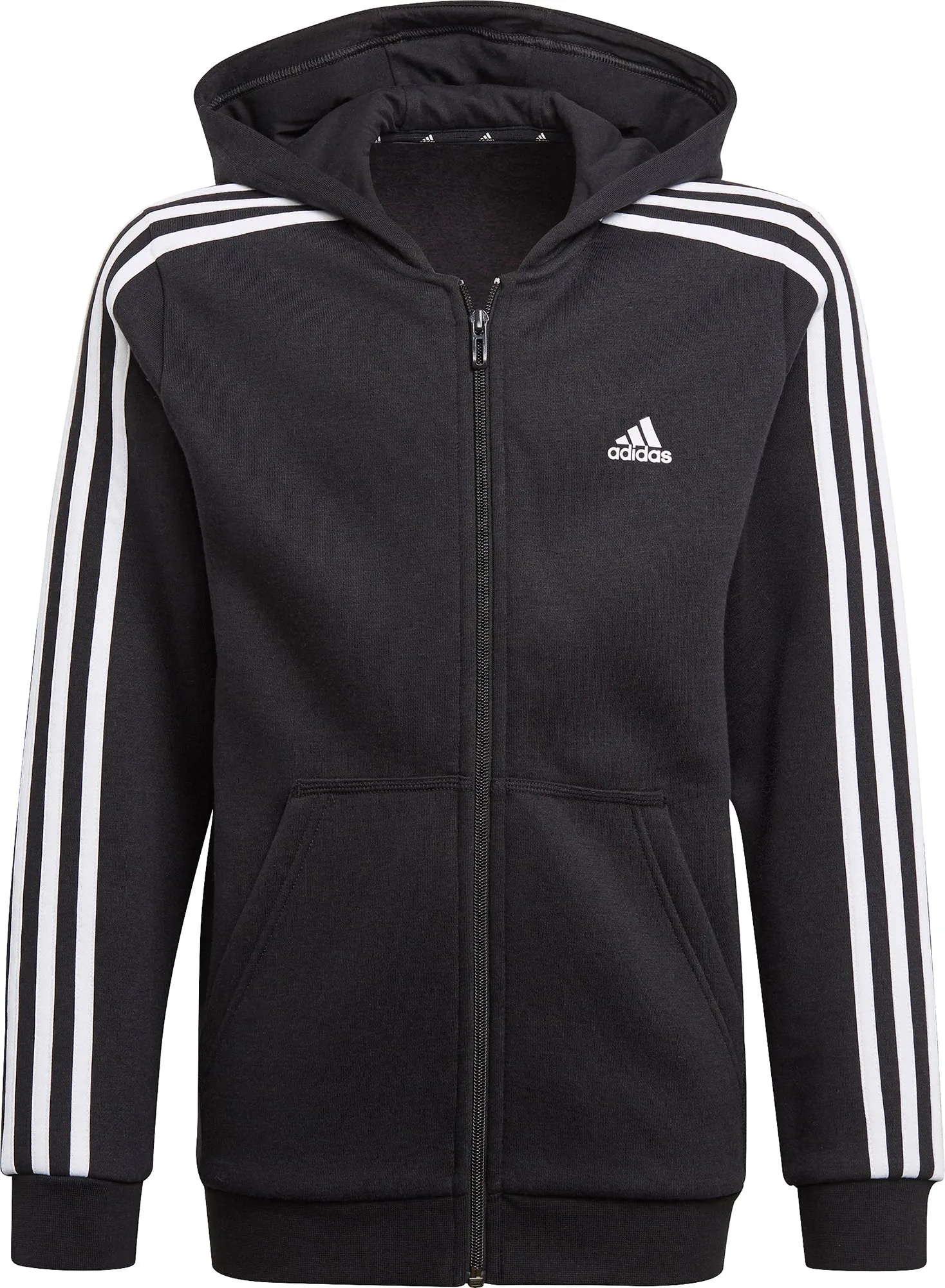 adidas Essentials 3 Stripes Junior Hoody - Black