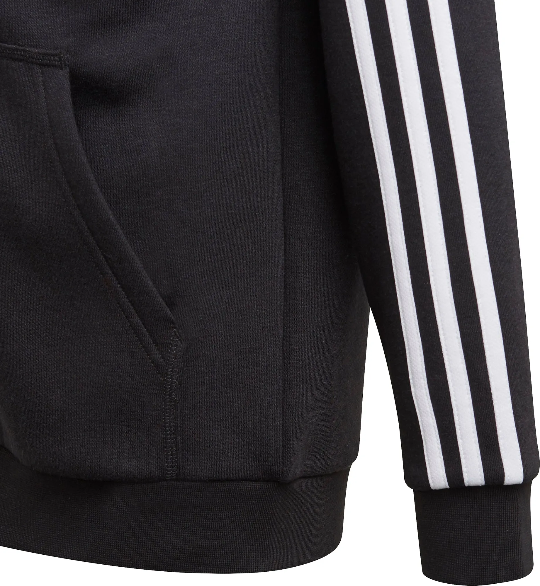 adidas Essentials 3 Stripes Junior Hoody - Black