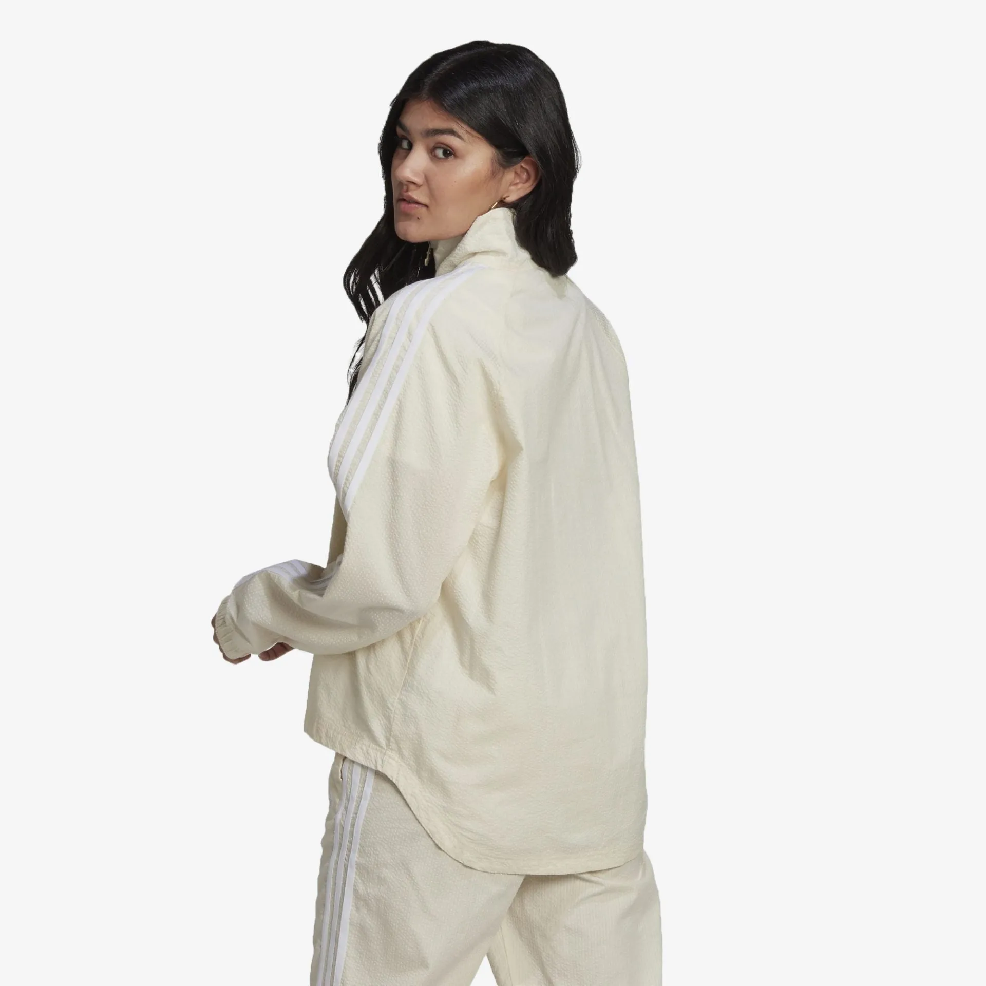 Adidas Originals | WMN'S ADICOLOR CLASSICS POPLIN HALF-ZIP TRACK JACKET  { WONDER WHITE