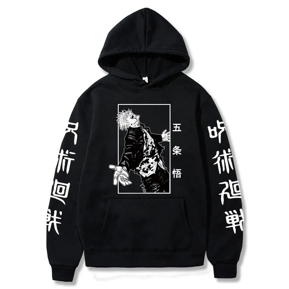 Anime Print Sweatshirts Jujutsu Kaisen Men's Hoodie Harajuku Autumn Winter Streetwear Clothe Yuji Itadori Plus Size Hoodie