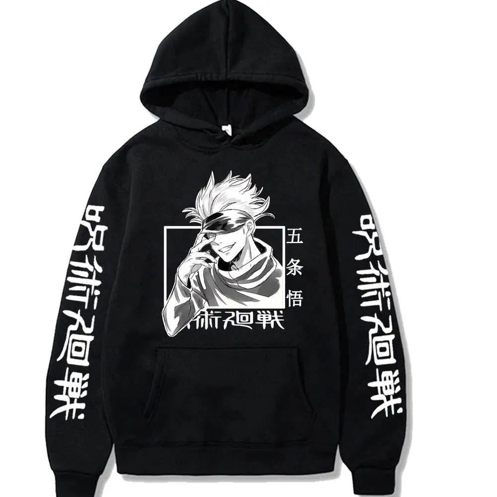 Anime Print Sweatshirts Jujutsu Kaisen Men's Hoodie Harajuku Autumn Winter Streetwear Clothe Yuji Itadori Plus Size Hoodie