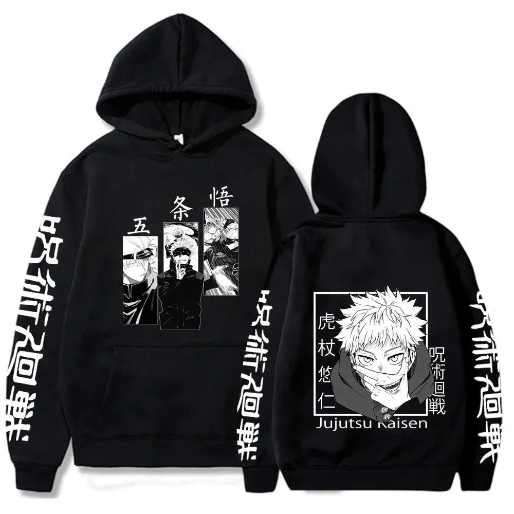 Anime Print Sweatshirts Jujutsu Kaisen Men's Hoodie Harajuku Autumn Winter Streetwear Clothe Yuji Itadori Plus Size Hoodie