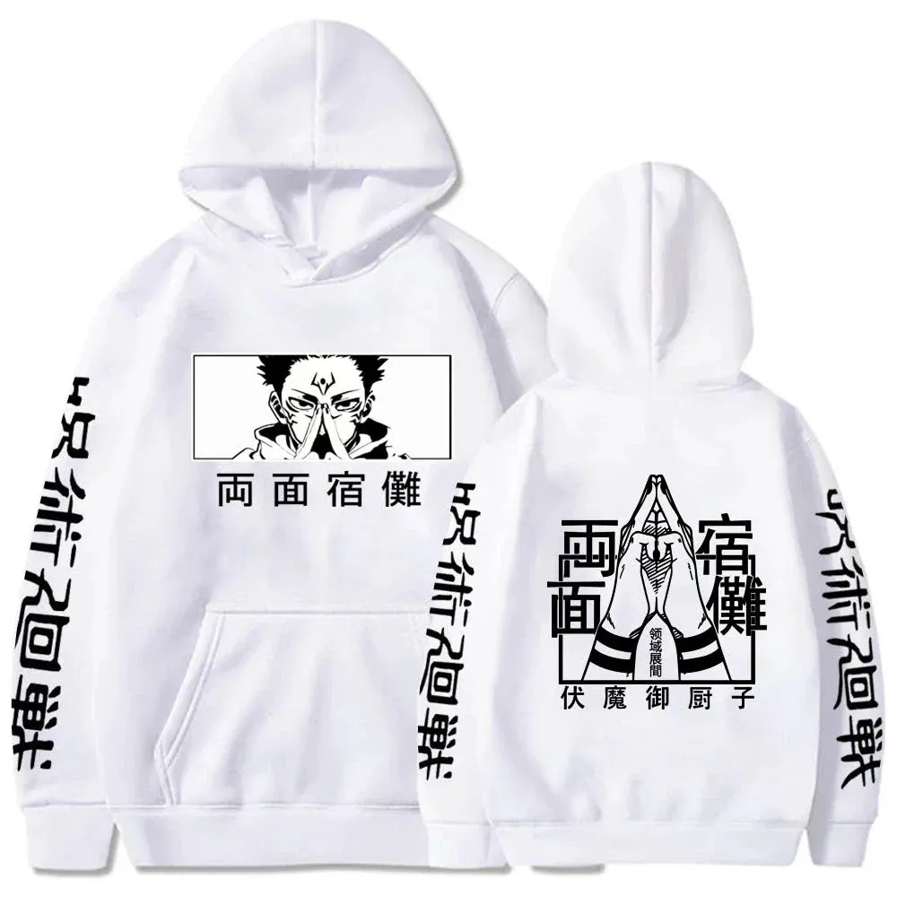 Anime Print Sweatshirts Jujutsu Kaisen Men's Hoodie Harajuku Autumn Winter Streetwear Clothe Yuji Itadori Plus Size Hoodie