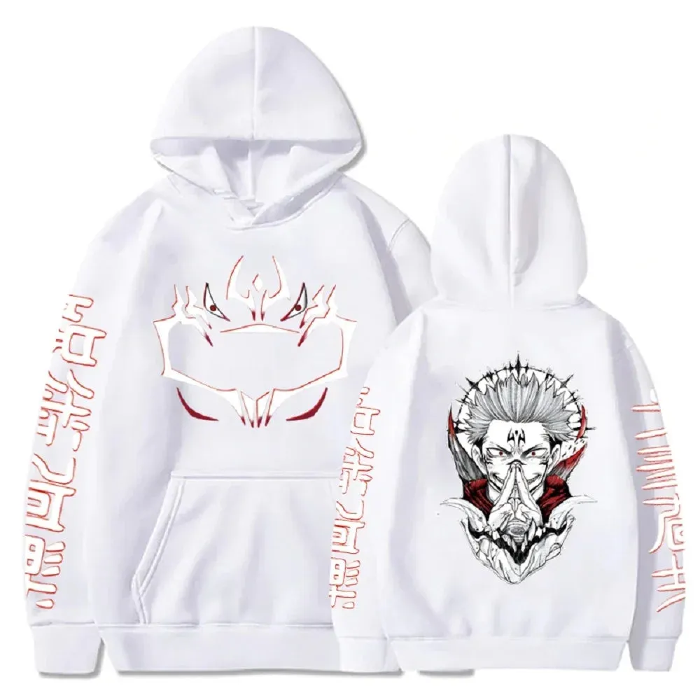 Anime Print Sweatshirts Jujutsu Kaisen Men's Hoodie Harajuku Autumn Winter Streetwear Clothe Yuji Itadori Plus Size Hoodie