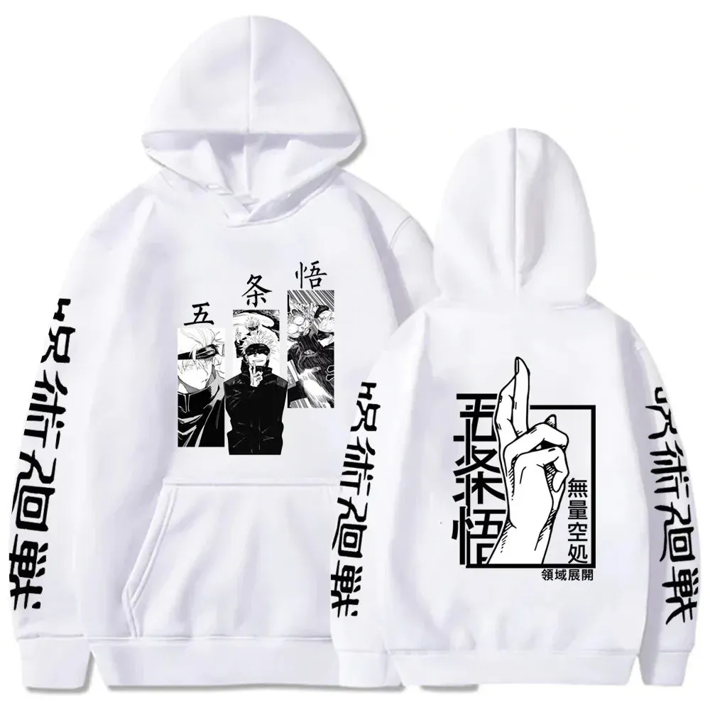 Anime Print Sweatshirts Jujutsu Kaisen Men's Hoodie Harajuku Autumn Winter Streetwear Clothe Yuji Itadori Plus Size Hoodie