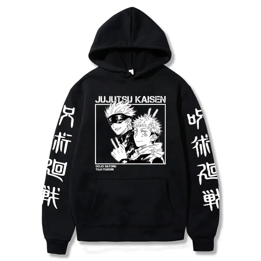 Anime Print Sweatshirts Jujutsu Kaisen Men's Hoodie Harajuku Autumn Winter Streetwear Clothe Yuji Itadori Plus Size Hoodie