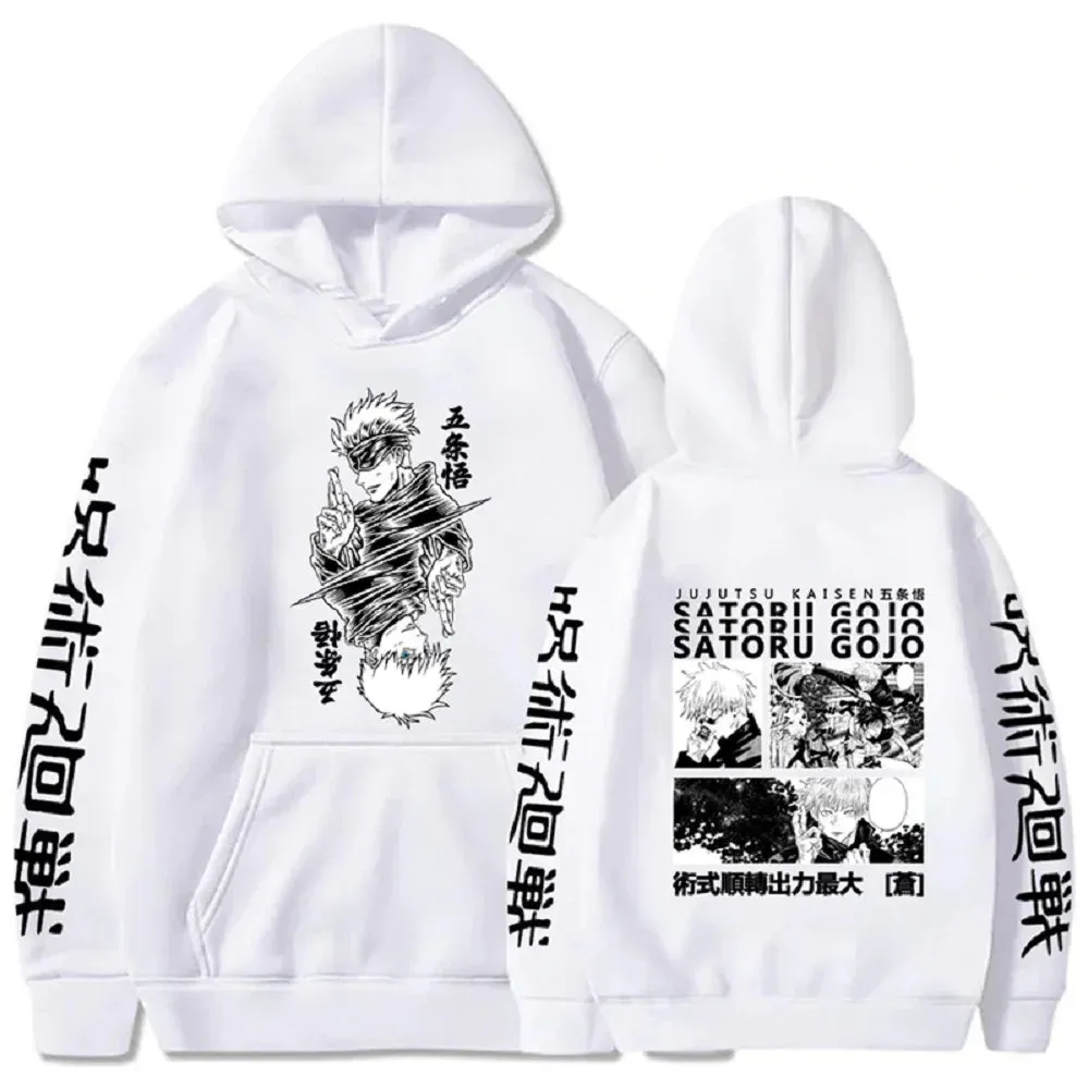 Anime Print Sweatshirts Jujutsu Kaisen Men's Hoodie Harajuku Autumn Winter Streetwear Clothe Yuji Itadori Plus Size Hoodie