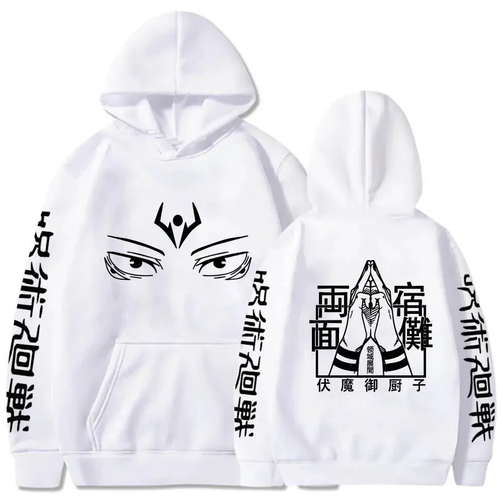 Anime Print Sweatshirts Jujutsu Kaisen Men's Hoodie Harajuku Autumn Winter Streetwear Clothe Yuji Itadori Plus Size Hoodie