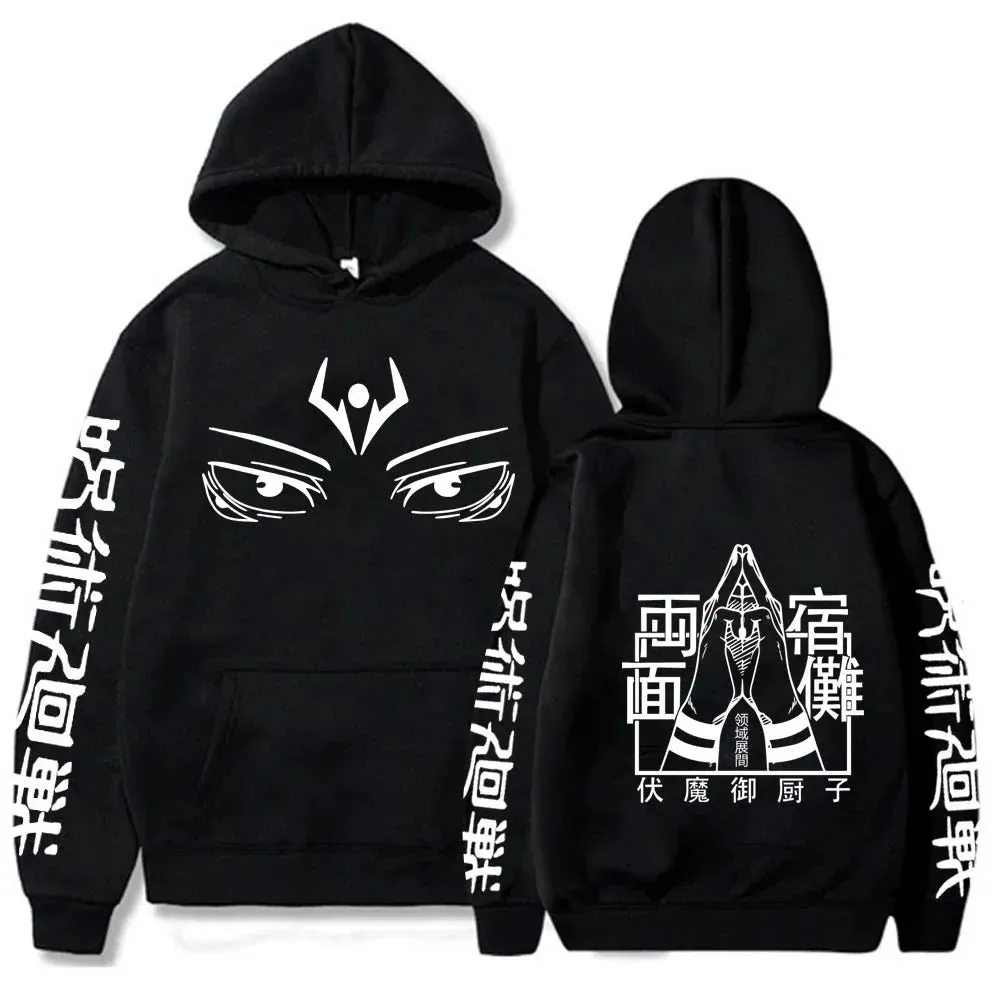 Anime Print Sweatshirts Jujutsu Kaisen Men's Hoodie Harajuku Autumn Winter Streetwear Clothe Yuji Itadori Plus Size Hoodie