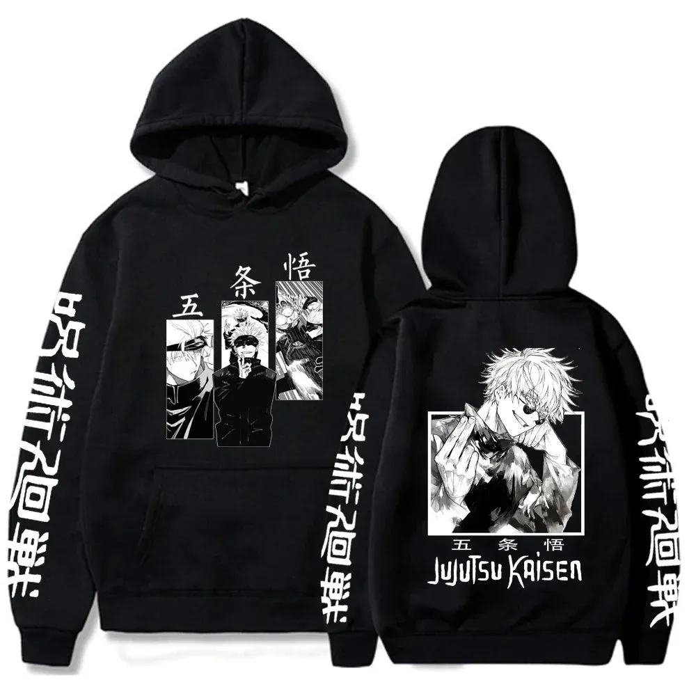 Anime Print Sweatshirts Jujutsu Kaisen Men's Hoodie Harajuku Autumn Winter Streetwear Clothe Yuji Itadori Plus Size Hoodie