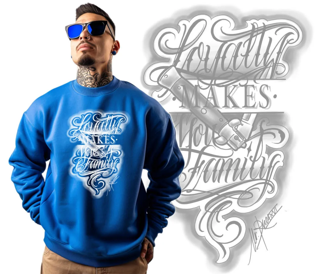 Art Society LOYALTY MAKES YOU FAMILY CREW SWEATER ROYAL BLUE