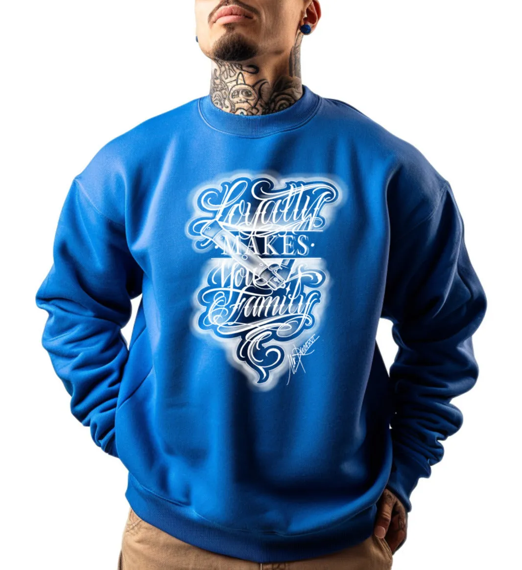 Art Society LOYALTY MAKES YOU FAMILY CREW SWEATER ROYAL BLUE