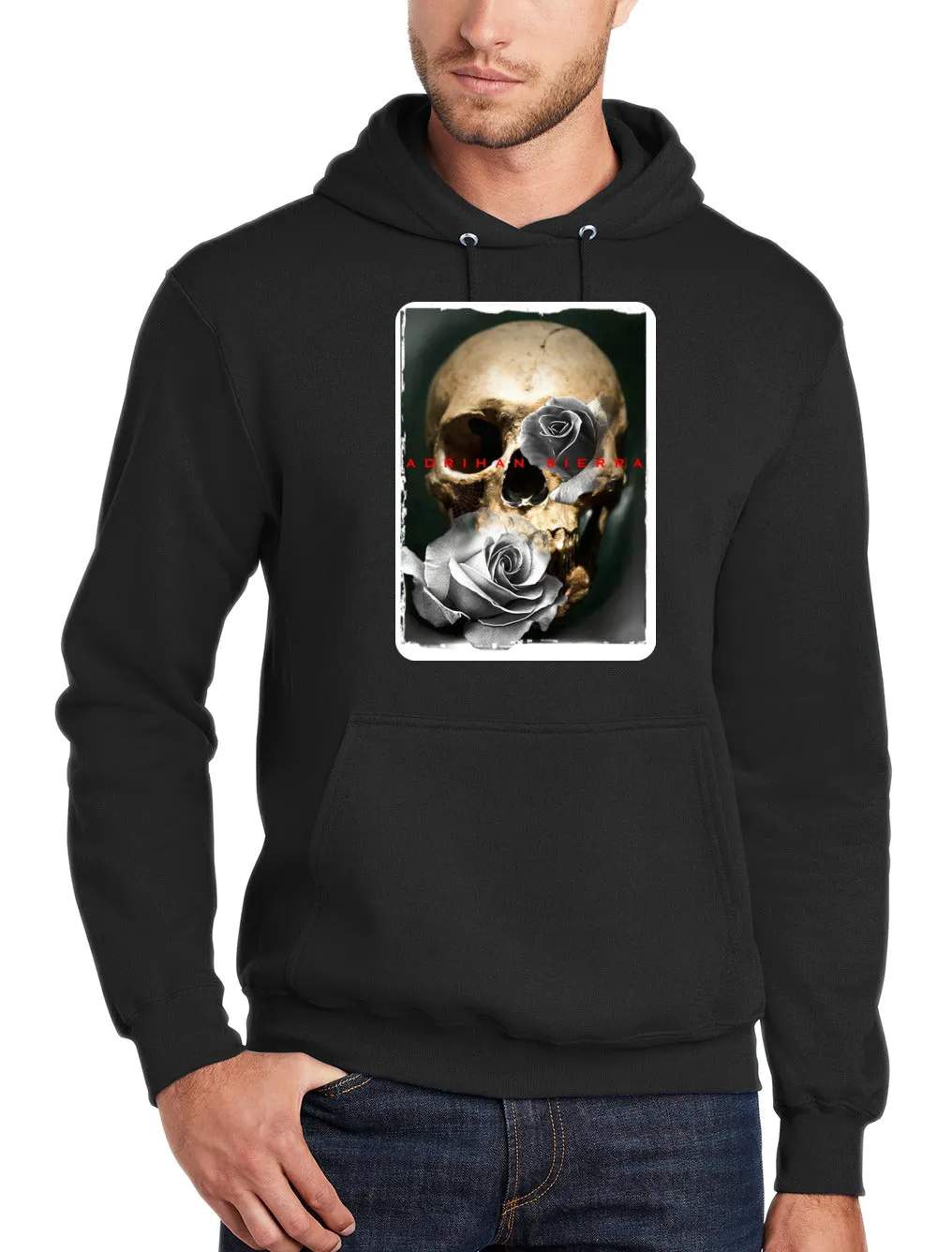 Art Society SIERRA SKULL ROSE HOODIE BLACK