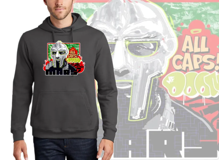 Art Society x MARS x MF DOOM ALL CAPS HOODIE CHARCOAL