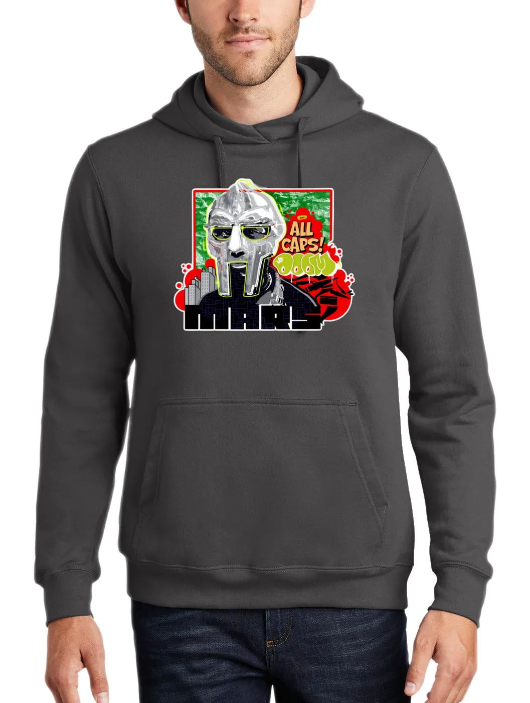 Art Society x MARS x MF DOOM ALL CAPS HOODIE CHARCOAL