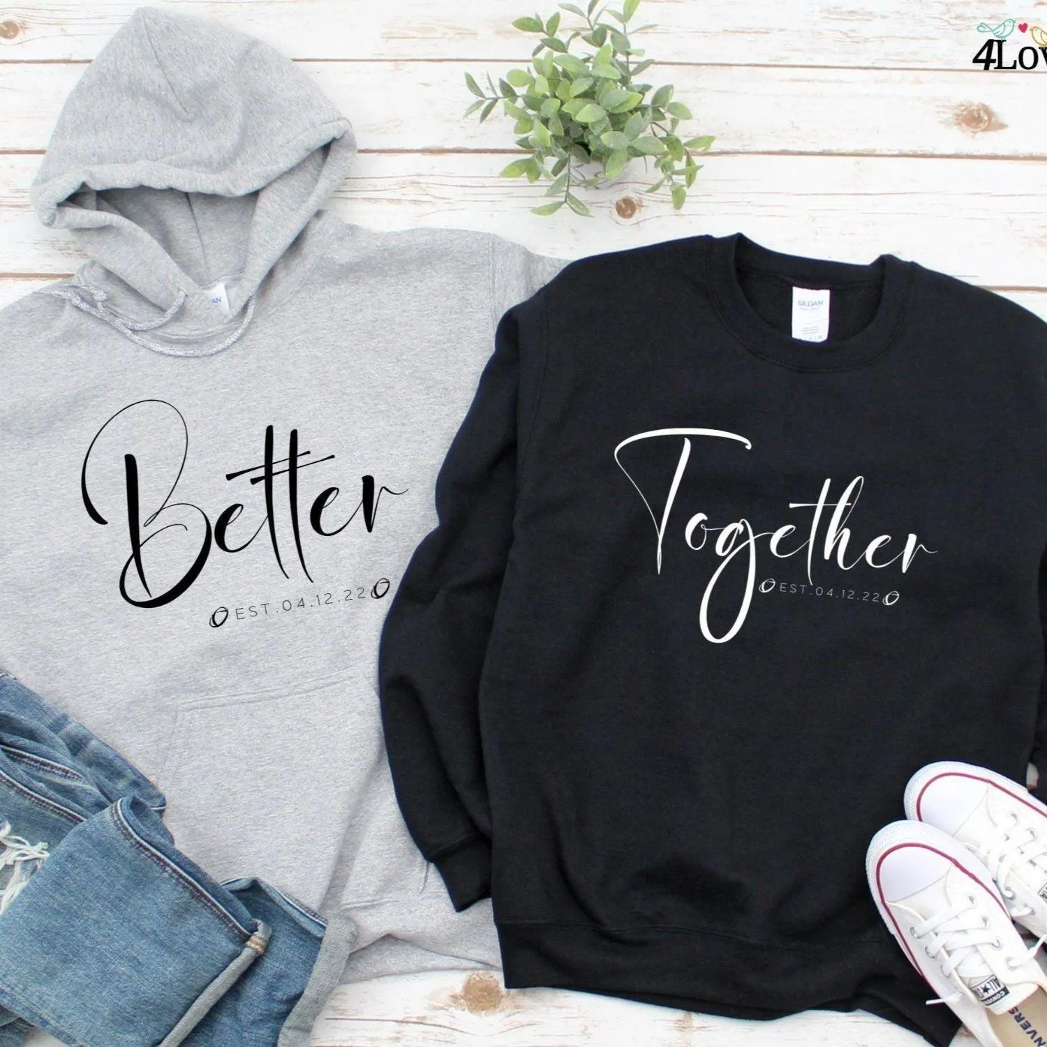 Better Together Custom Matching Outfits for Couples - Ideal Anniversary Surprises & Wedding Attires