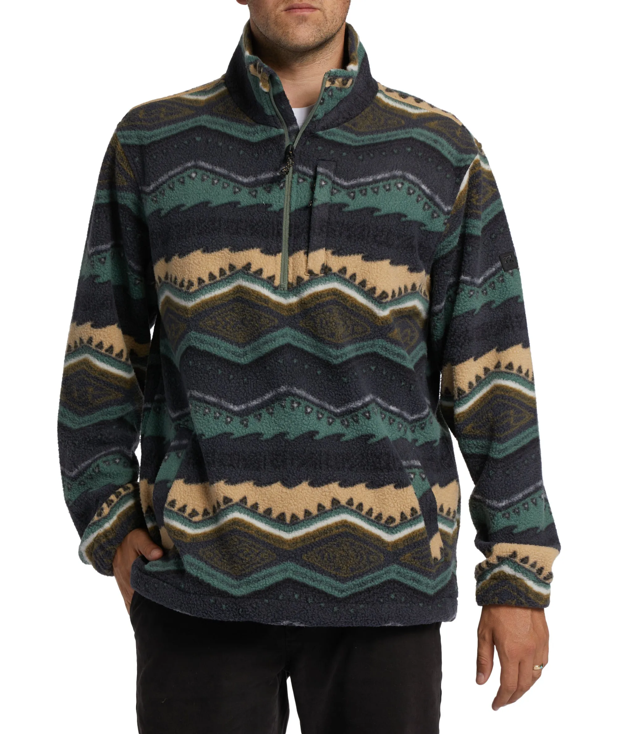 Billabong Boundary Mock Neck Sweatshirt-Evergreen