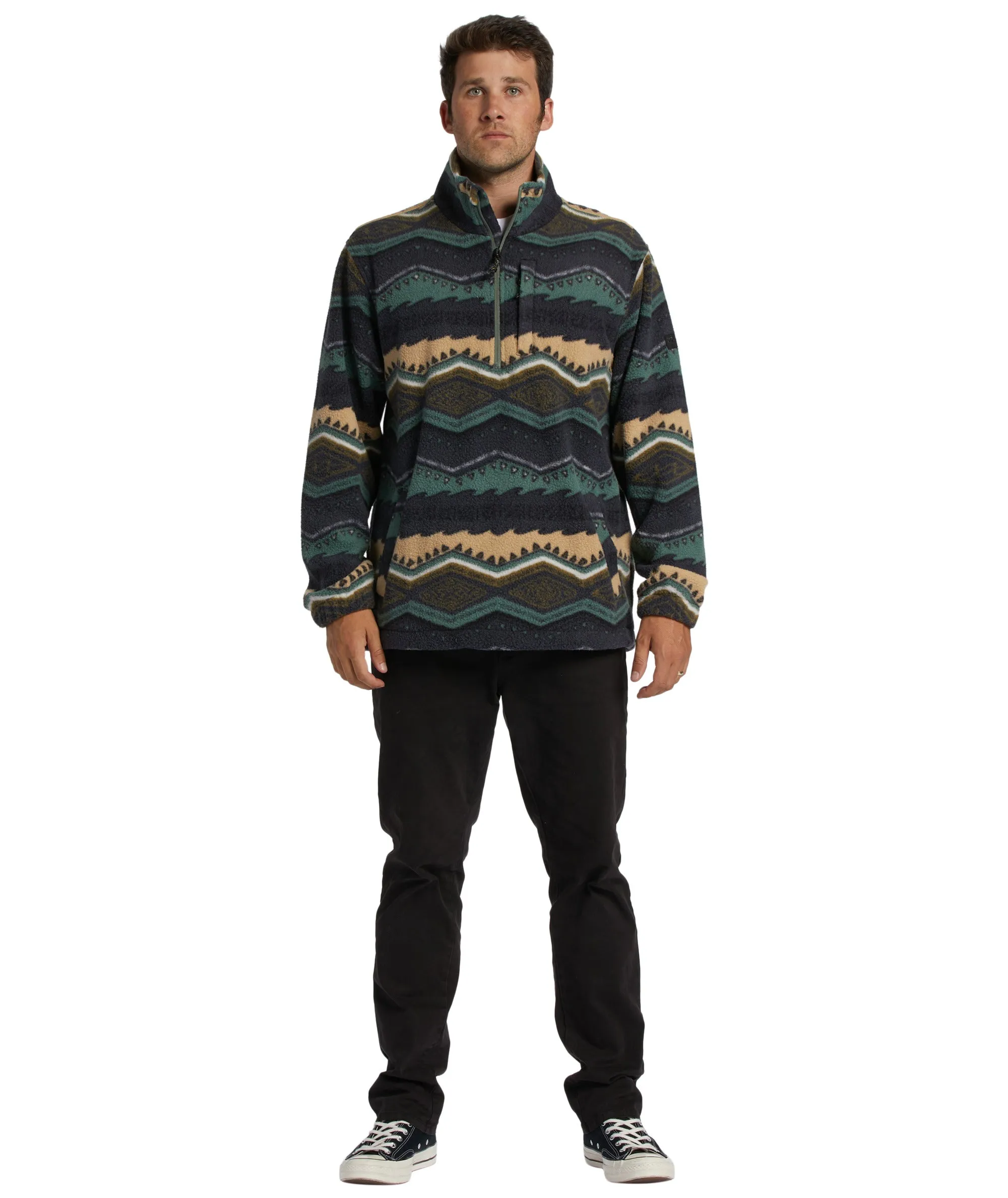 Billabong Boundary Mock Neck Sweatshirt-Evergreen