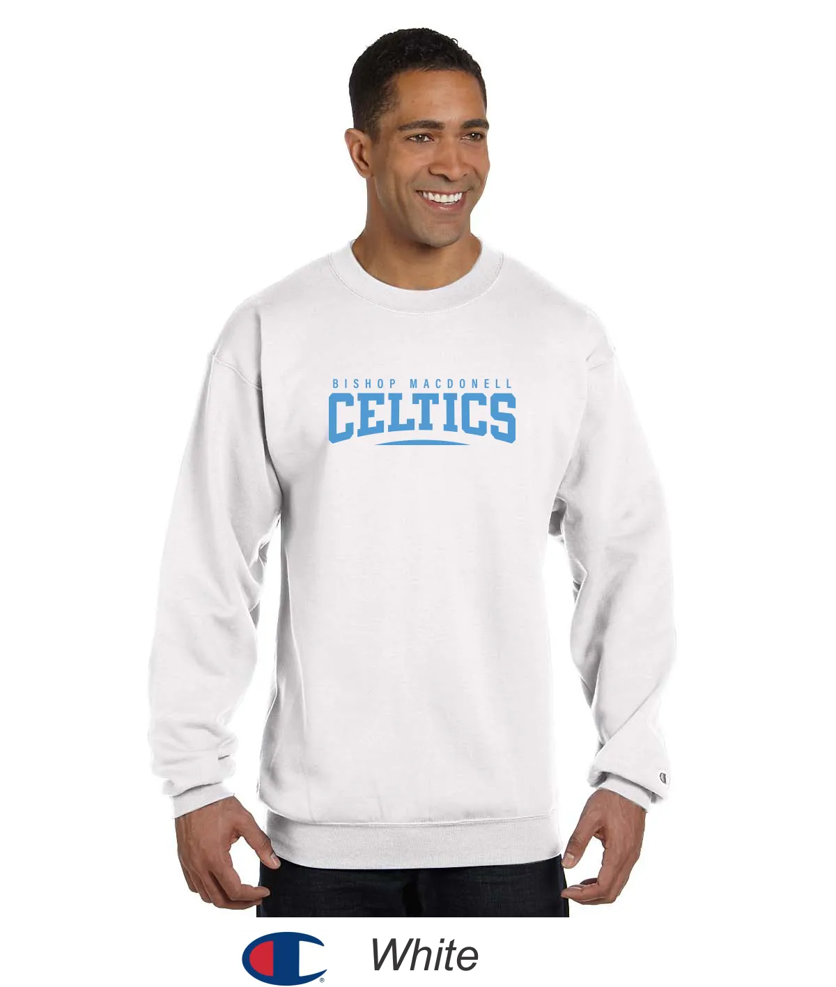 Bishop Mac ﻿Champion® Crewneck Sweatshirt - Celtics Full Front Design