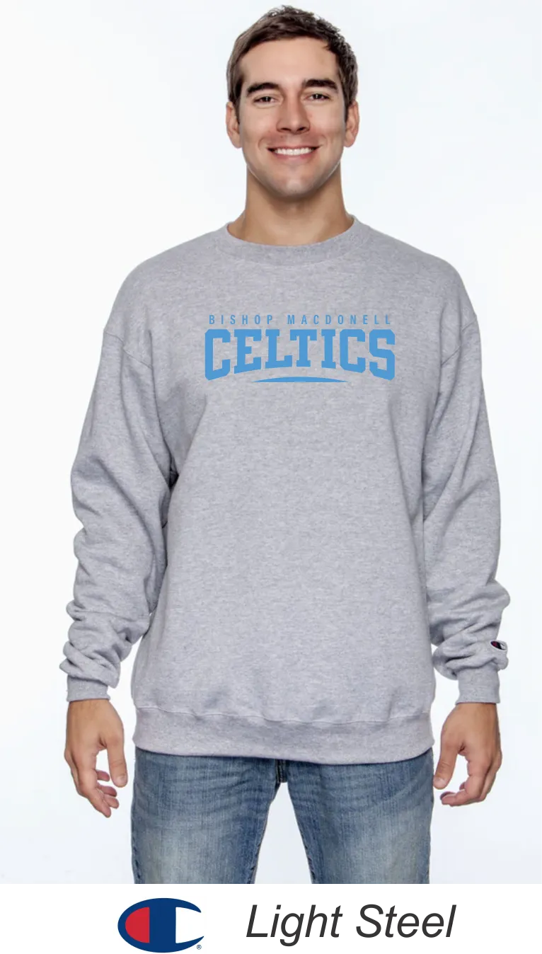 Bishop Mac ﻿Champion® Crewneck Sweatshirt - Celtics Full Front Design