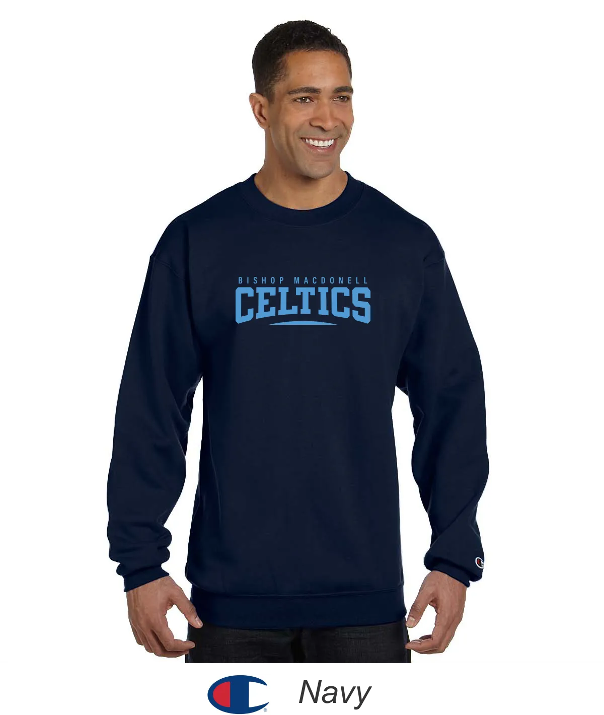 Bishop Mac ﻿Champion® Crewneck Sweatshirt - Celtics Full Front Design