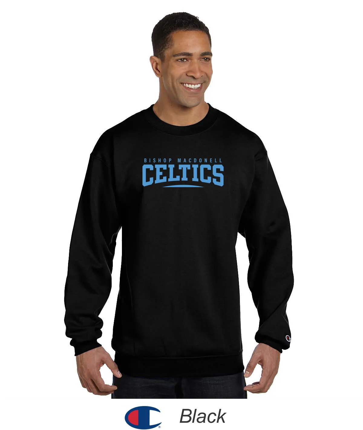 Bishop Mac ﻿Champion® Crewneck Sweatshirt - Celtics Full Front Design