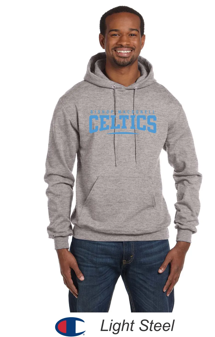 Bishop Mac Champion® Hooded Sweatshirt - Celtics Full Front Design