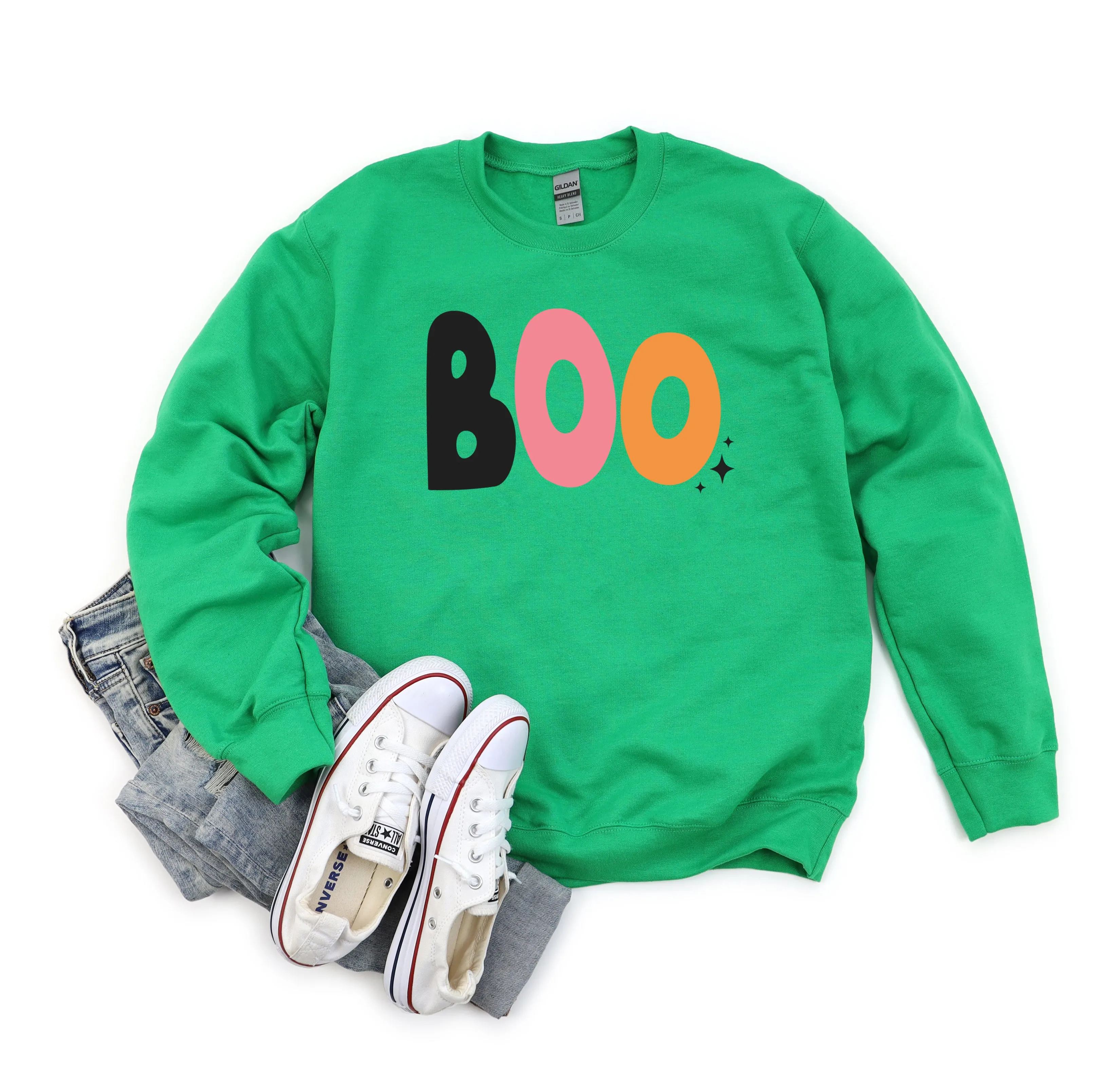 Boo Colorful Stars | Sweatshirt