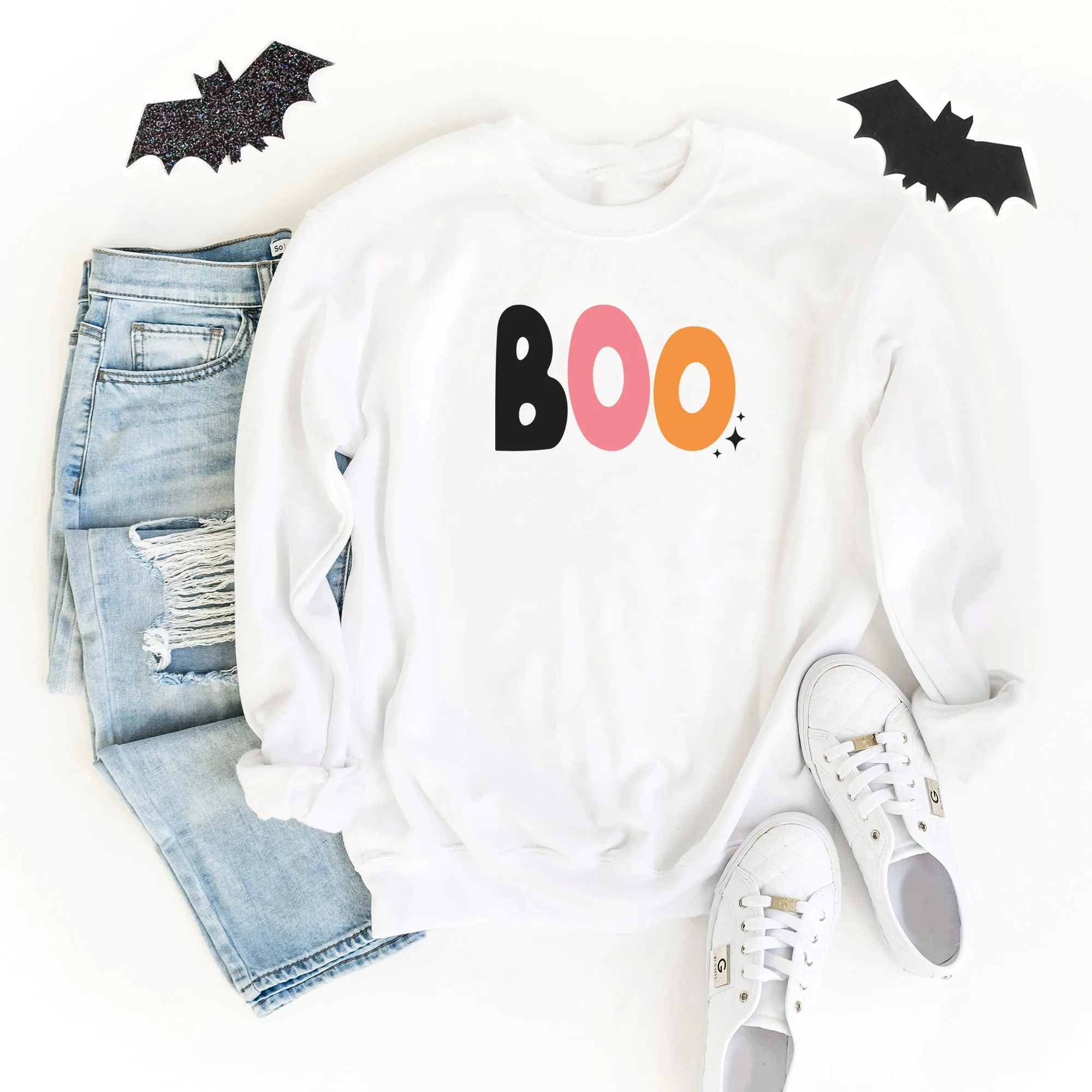 Boo Colorful Stars | Sweatshirt