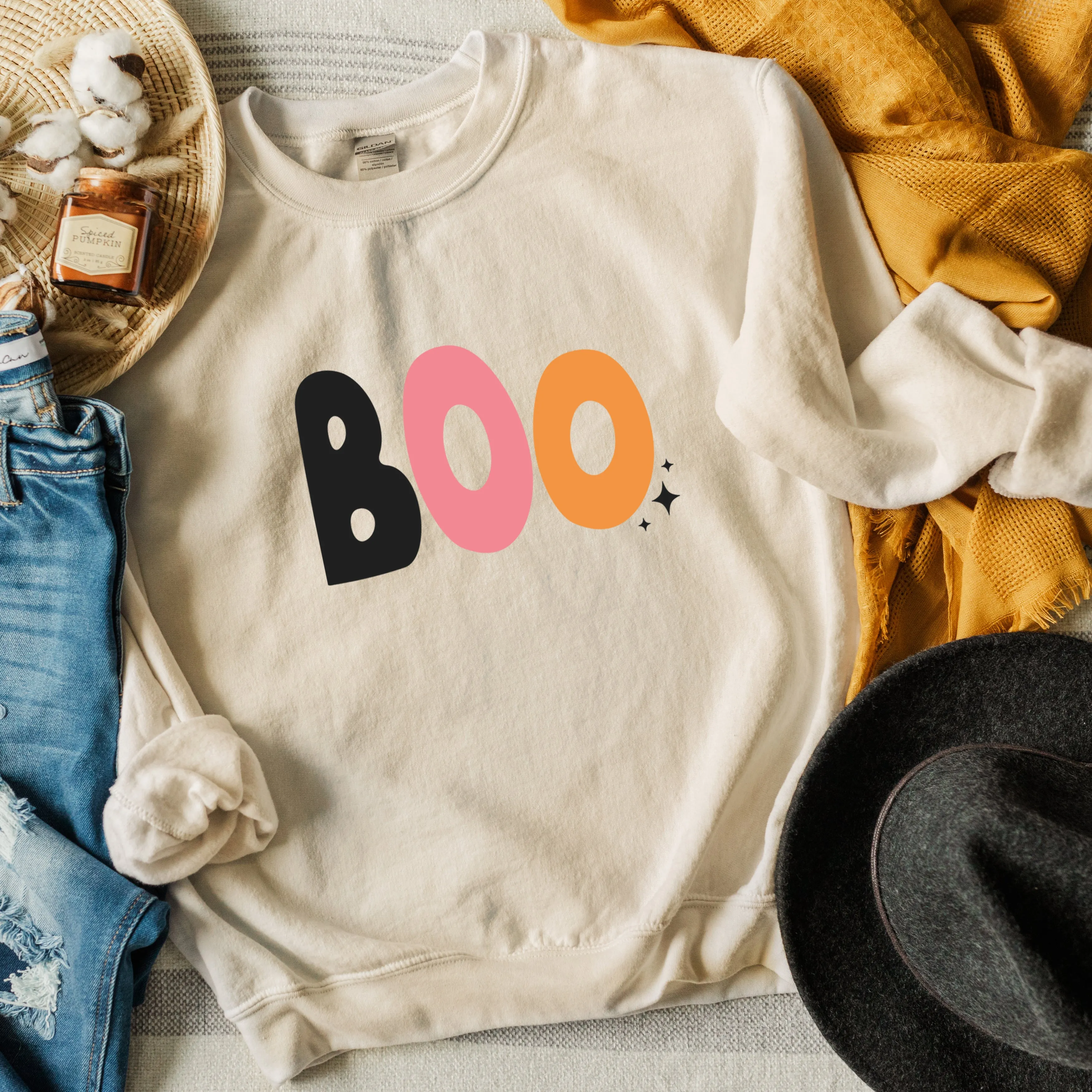 Boo Colorful Stars | Sweatshirt