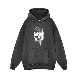 Broken Tree And Bird Vintage Vintage Washed Hoodie