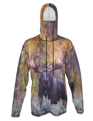 Bull Moose Sun Protective Wildlife Graphic Hoodie