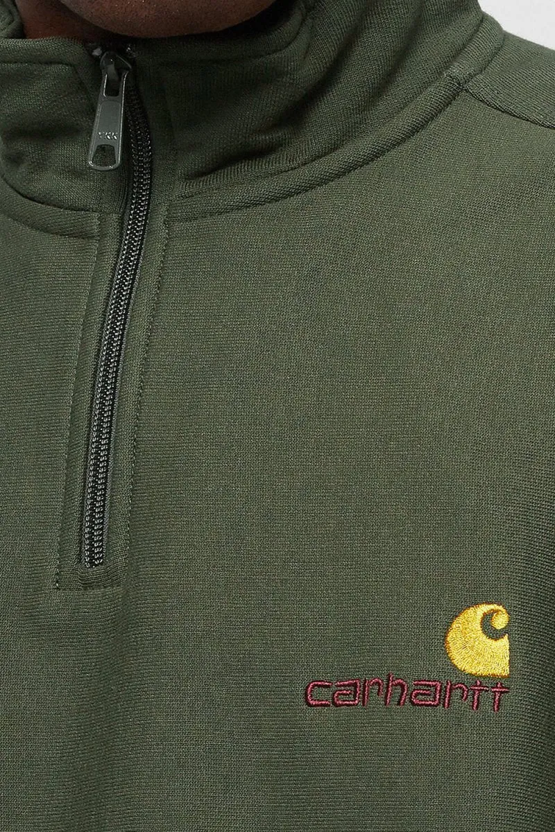 Carhartt Half Zip American Script Sweatshirt (Plant Green)