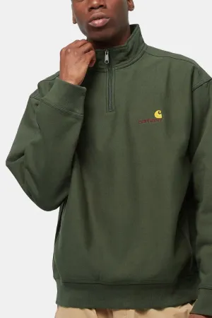 Carhartt Half Zip American Script Sweatshirt (Plant Green)