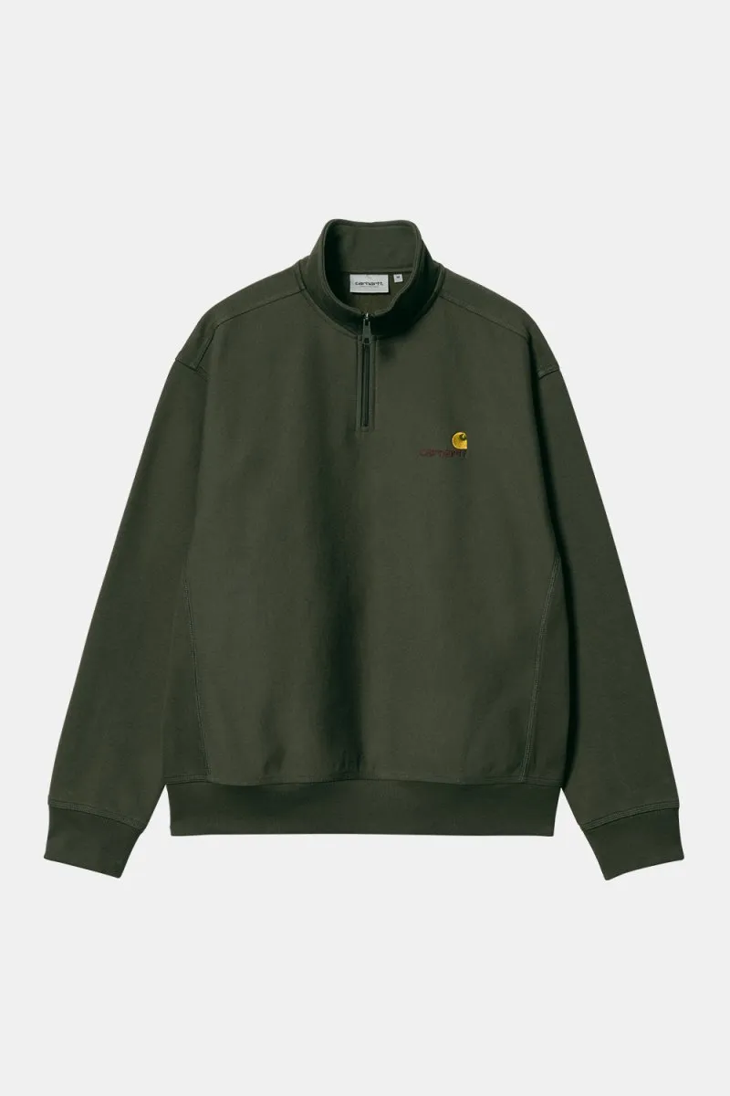 Carhartt Half Zip American Script Sweatshirt (Plant Green)