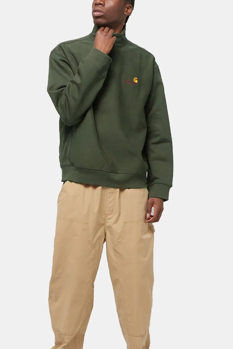 Carhartt Half Zip American Script Sweatshirt (Plant Green)