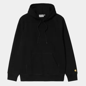 Carhartt WIP Hooded Chase Sweatshirt Black - Gold