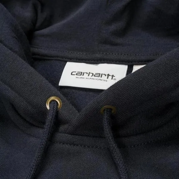 Carhartt WIP Hooded Chase Sweatshirt Dark Navy - Gold