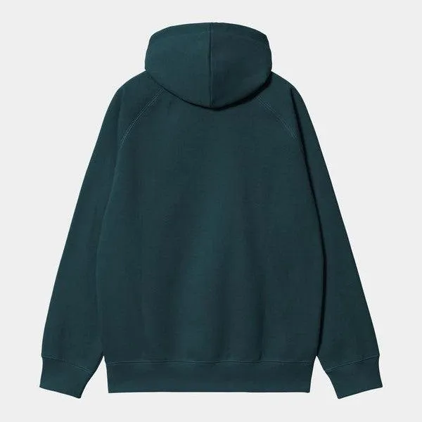 Carhartt WIP Hooded Chase Sweatshirt Duck Blue - Gold