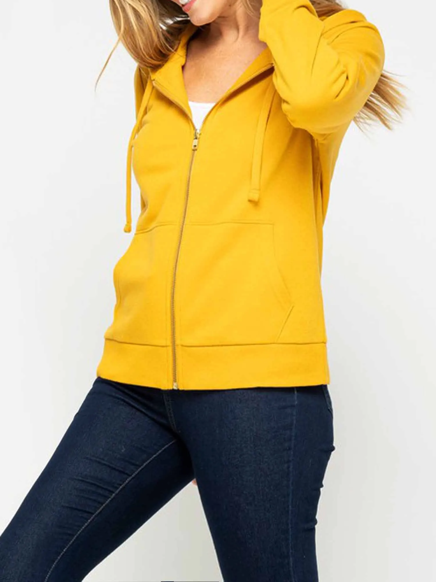 Causal Basic Simple Zip Up Hoodie Sweat Jacket