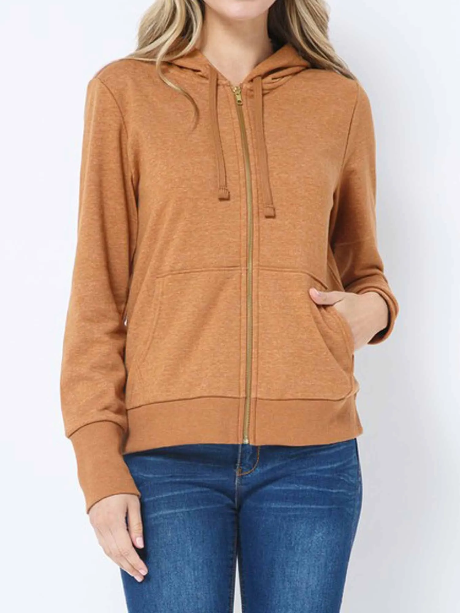 Causal Basic Simple Zip Up Hoodie Sweat Jacket