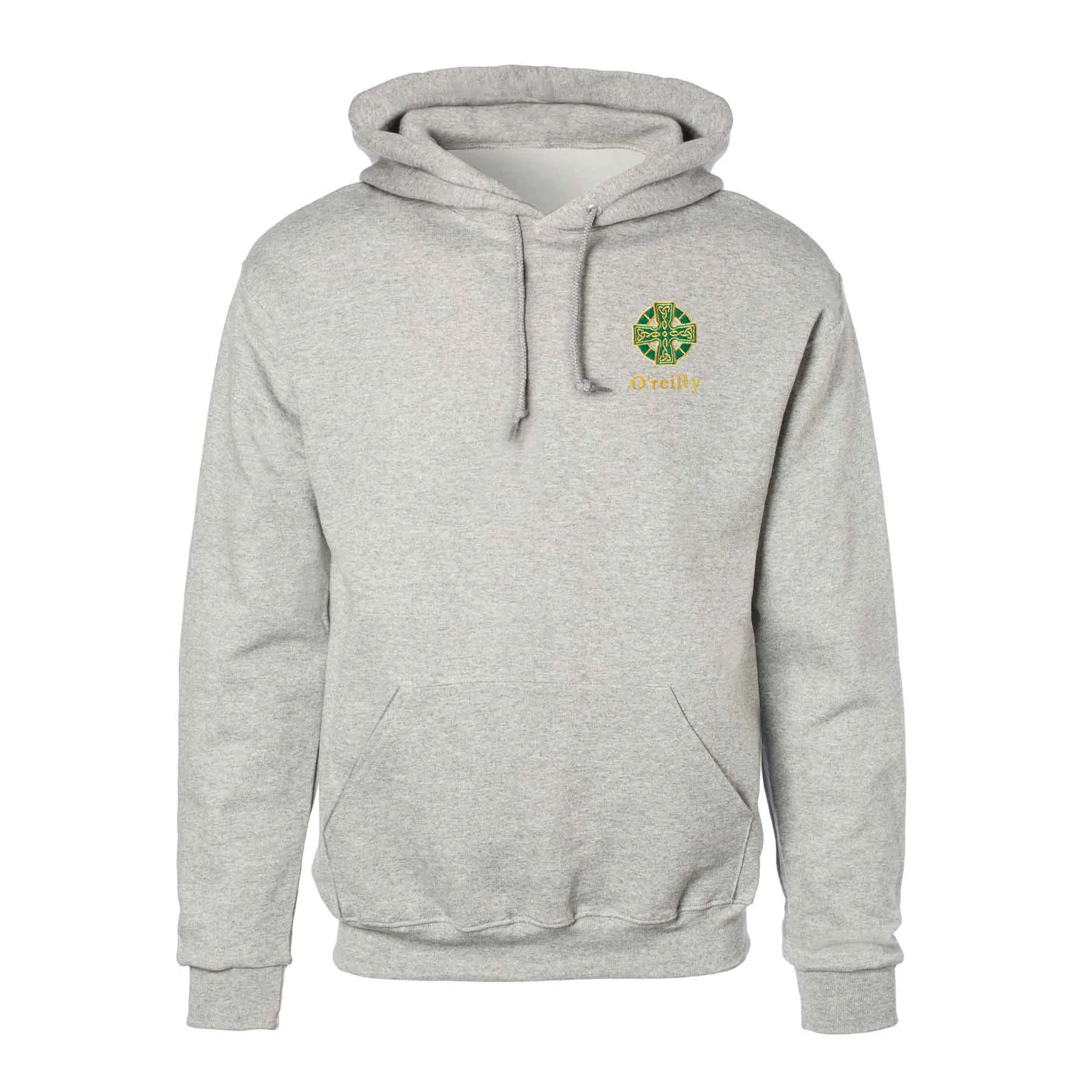 Celtic Cross Embroidered Personalized Hoodie- Gray