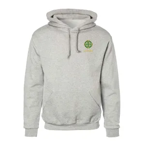 Celtic Cross Embroidered Personalized Hoodie- Gray