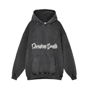 Christian Death Thorns Design Vintage Washed Hoodie