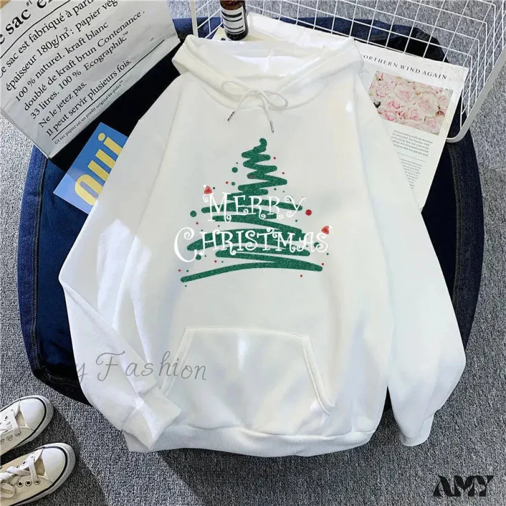 Christmas Hoodie for Women - Sporty Printed Casual Long Sleeve