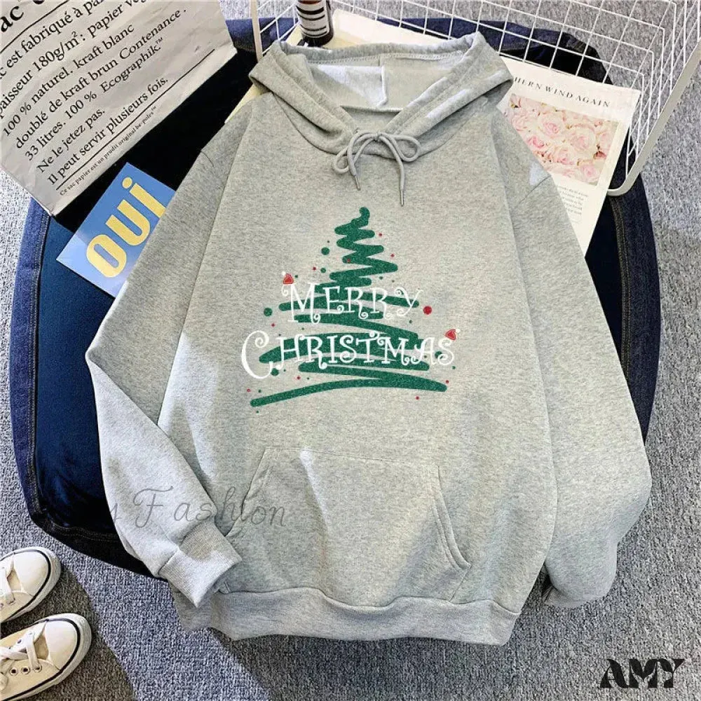 Christmas Hoodie for Women - Sporty Printed Casual Long Sleeve