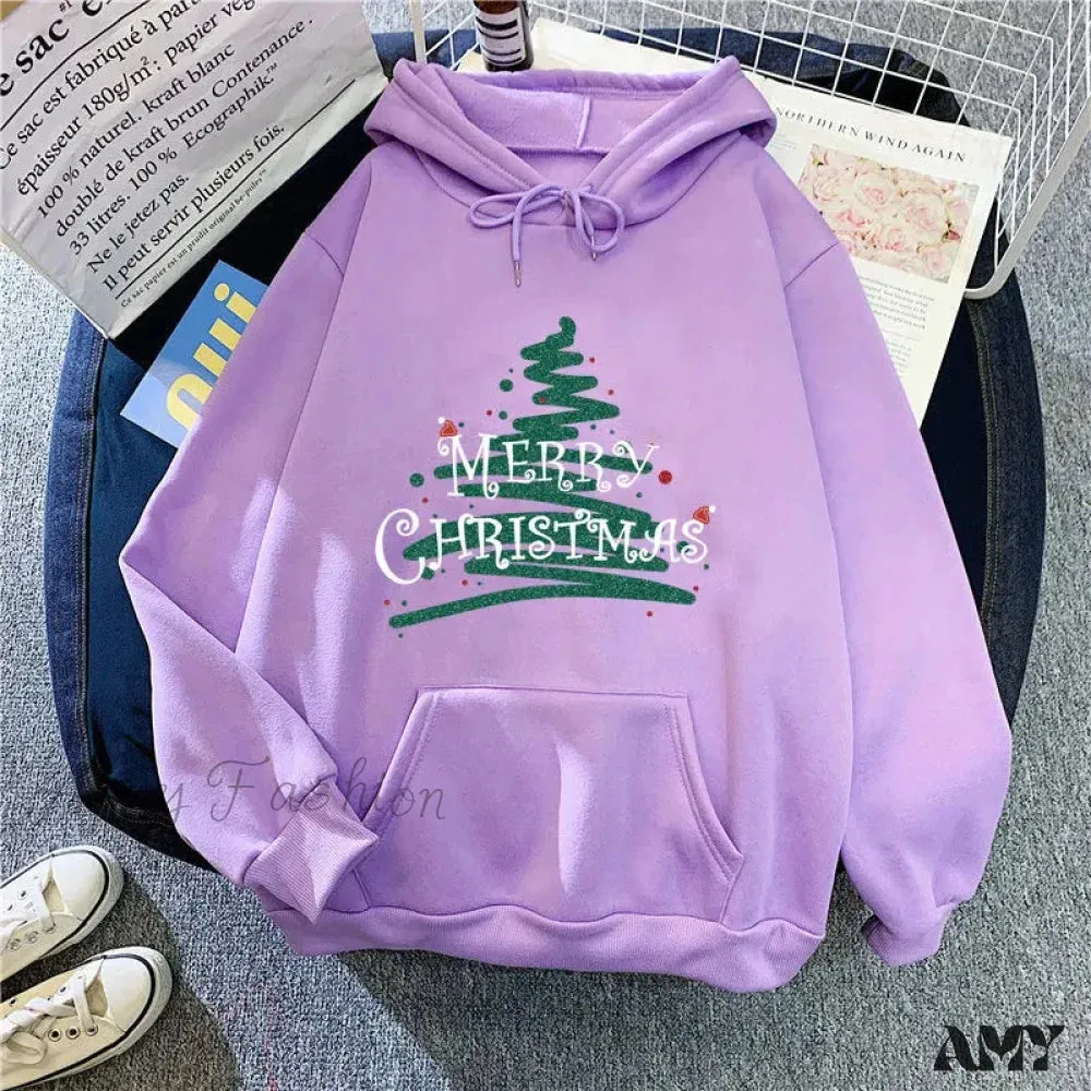 Christmas Hoodie for Women - Sporty Printed Casual Long Sleeve