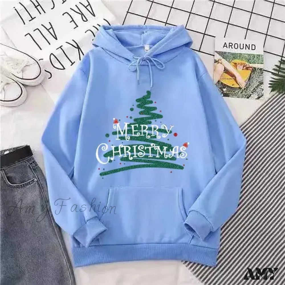 Christmas Hoodie for Women - Sporty Printed Casual Long Sleeve