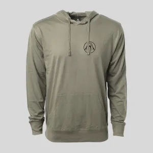 CIRCLE LOGO OLIVE/BLACK LIGHTWEIGHT HOODIE